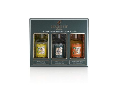 Sipsmith London Gin Mini Trio, a perfect gift pack featuring three 5cl bottles. Perfect for gin enthusiasts.