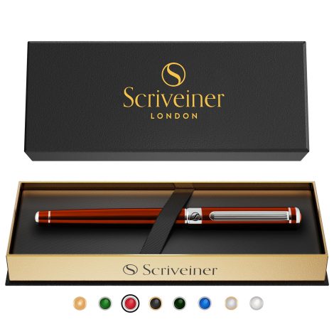 Scriveiner’s lavish Deep Crimson Red Rollerball is the perfect gift for male and female professionals.