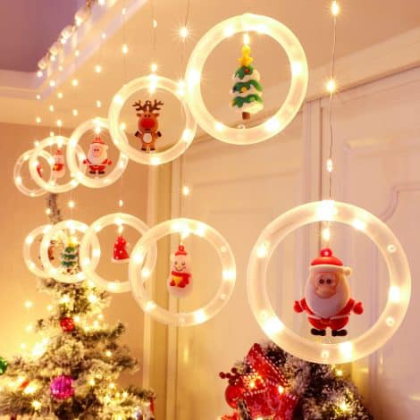 BLOOMWIN Christmas Window Lights – Delightful 3m LED curtain with 8 modes for cozy indoor festivities!