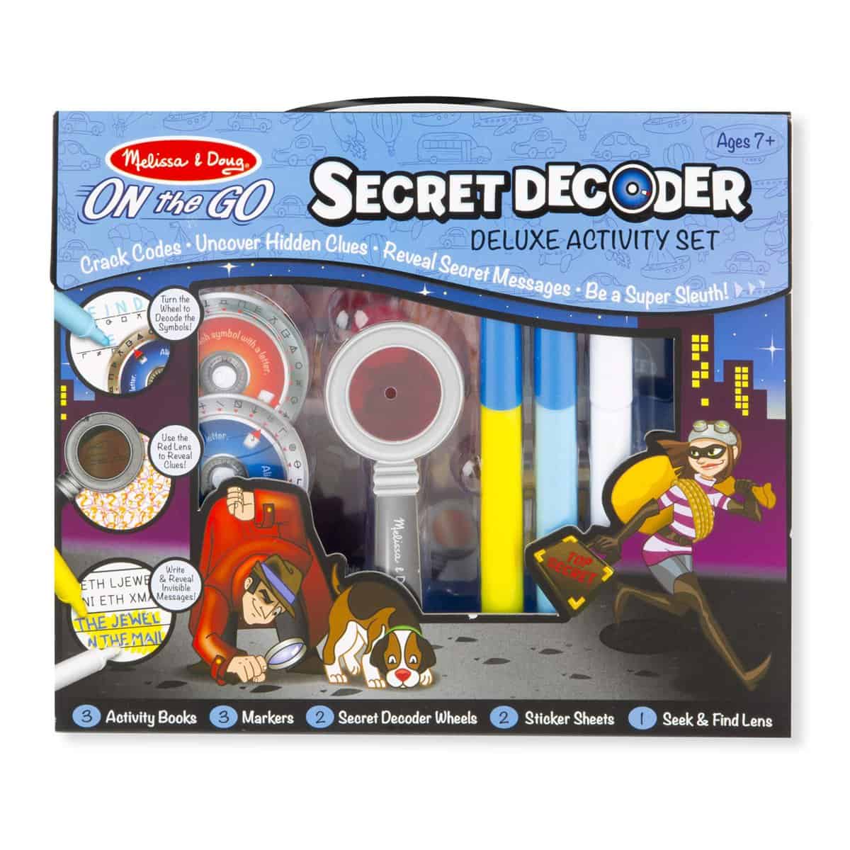 Melissa & Doug Secret Decoder Role Play Detective Kit | Spy Kit for Kids Activity Packs | Travel Games Activity Book | Plane Activities | Gifts for 7 Year Old Boys or Girls | 7-9