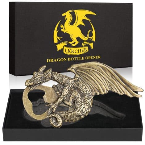 LKKCHER Dragon Bottle Opener: Unique Beer Accessory for Dragon Lovers, Perfect Gift for Men, Dads, & Beer enthusiasts, with Gift Box&Card.