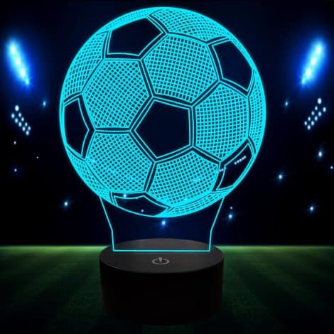 QpenguinBabies Football 3D Lamp, a 7-color changing football night light, perfect football gift for boys, kids, and adults.