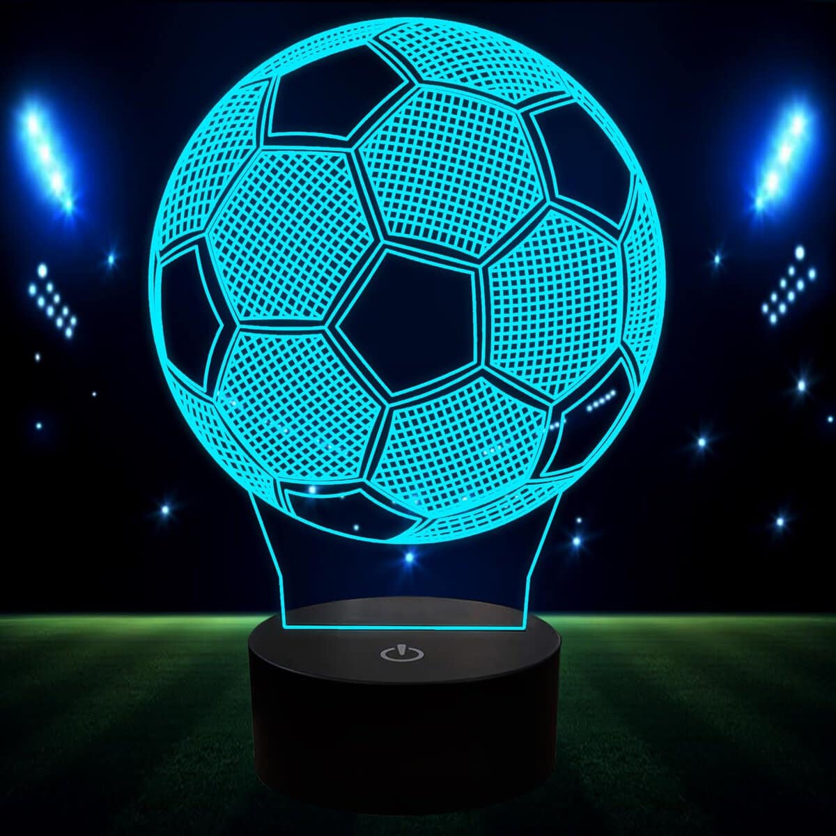 QpenguinBabies Football 3D Lamp, 3D Night Light for Boys, Football Bedside Light 7 Colors Change, Football Gifts for Boys Kids Adults