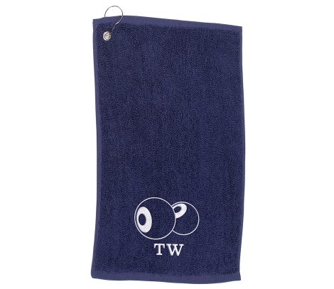 Customizable Lawn Bowls Towel – Personalized with Embroidery and Clip, Made of 100% Ringspun Cotton. Ideal gift for Dad on Father’s Day.