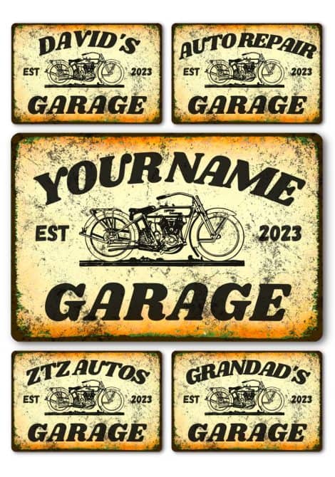 Customized metal signs – Personalized plaque for home decoration, suitable for motorbike garages and more.