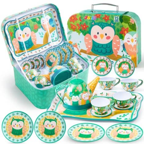 Delightful Owl Garden Tea Set for Little Ones – A Perfect Pretend Princess Tea Party!