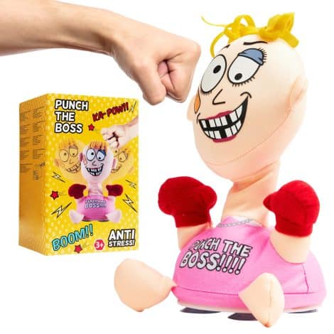 Adult stress relief toy – Punch the Boss stress toy, perfect for relieving office frustration. Funny Secret Santa gift.