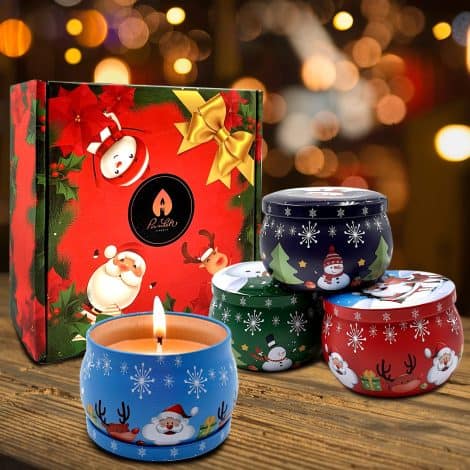 Luxury scented candle set – organic soy wax, 5.65 oz, perfect for gifting on special occasions.