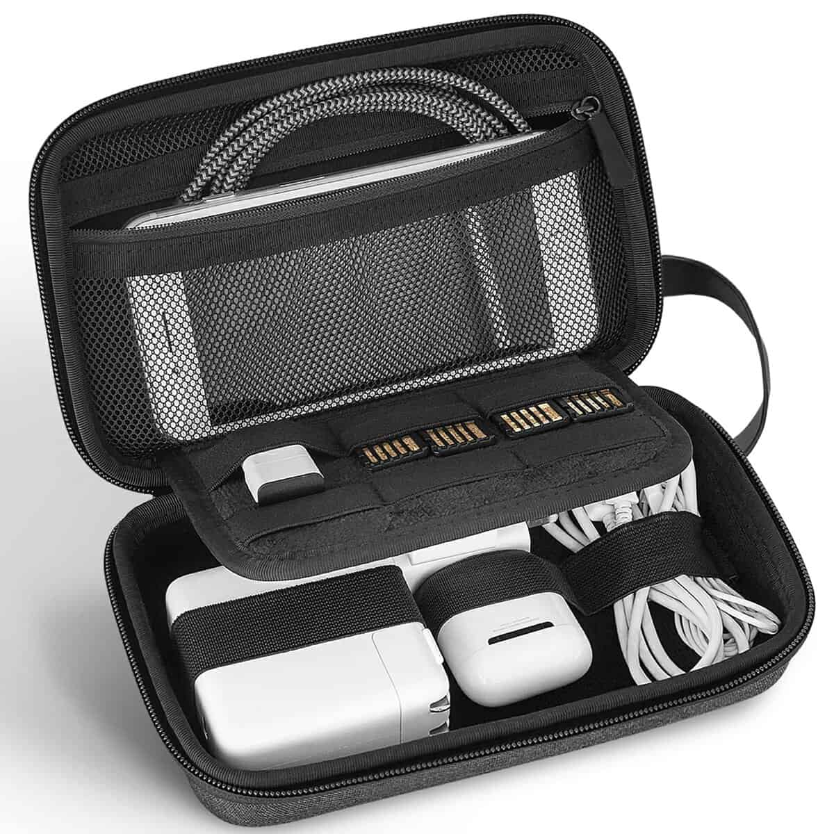 JETech Travel Accessories Organiser Case, Portable Electronic Pouch Gadget Bag for MacBook Power Adapter Chargers, Cables, Power Bank, Mouse, Stylus Pen, Earphone, SD Card, USB Flash Drive