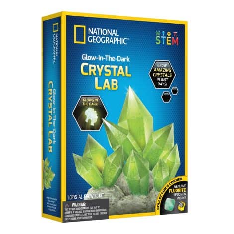 STEM Gifts for 8-Year-Olds: National Geographic’s Crystal Growing Kit brings educational fun with glowing crystals and geodes.