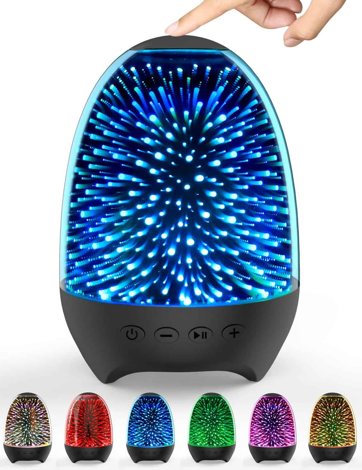 Aiscool Bluetooth Speaker Night Lights, Bluetooth Speaker MP3 Player, Touch Control Bedside lamp, Dimmable RGB Multicolor Changing LED Table Lamp for Bedroom,Best Gift for Adult Teens Boys and Girls…