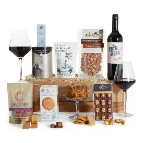 The Argentinian Malbec Wine & Gourmet Hamper: Delightful treats for couples, families, and individuals, from Clearwater Hampers.