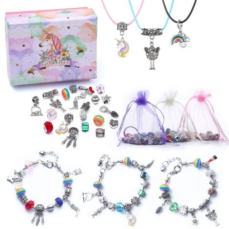 Make-Your-Own Bracelet Set: A fun kit for 8-12 year old girls to create silver charm bracelets.