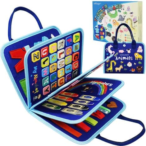 Busy Board – a versatile educational toy for toddlers, designed to enhance fine motor skills and everyday learning.