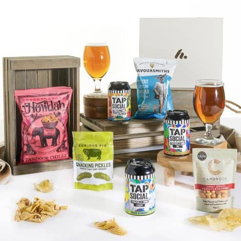 British Beer and Pub Snacks Christmas Basket – The Perfect Craft Beer Gift for Men!