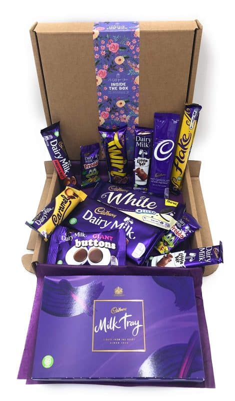 Inside the Box Gifts presents British women with a delightful Cadbury Chocolate Hamper Gift Box.