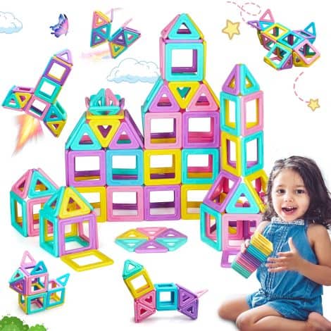 AUOLTE Magnetic building blocks: A fun and educational toy for British kids aged 3-8, perfect as a gift!