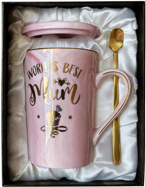 Elegantly packaged ceramic mug perfect for a British mum, a thoughtful gift for Christmas or birthdays.