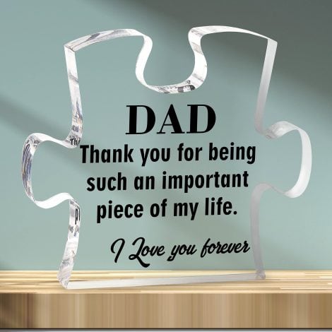 Daddy Puzzle Shaped Acrylic Plaque – A perfect gift for a dad who has it all! (+13 words)