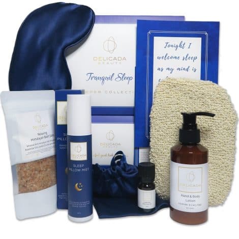 Luxury gift sets to indulge and unwind, featuring TRANQUIL SLEEP lavender set, perfect for gifting on special occasions.