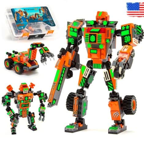 Jumpyjet Robot Super Hero Action Figure Xmas Gift Toy Set, Top STEM Building Blocks for Kids 6-10.