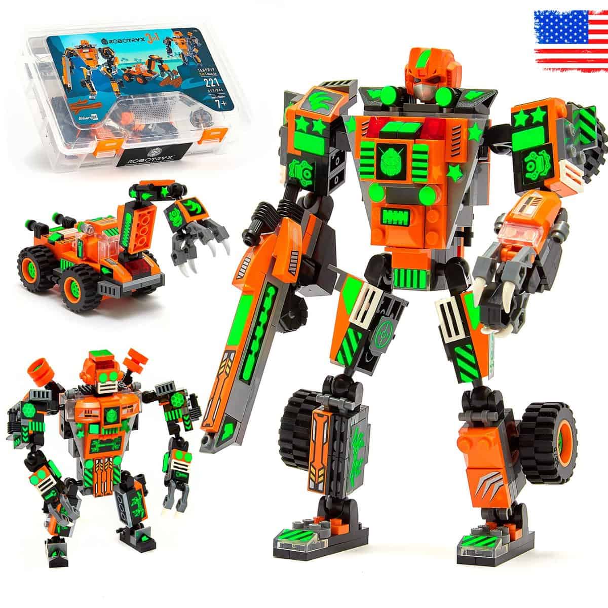 Jitterygit Mech Robot Super Hero Action Figure Xmas Gift Toy Set, Best STEM Building Creative Bricks For Birthday Space Army Warrior For Kids Boys Girls 6 7 8 9 10 Year Old