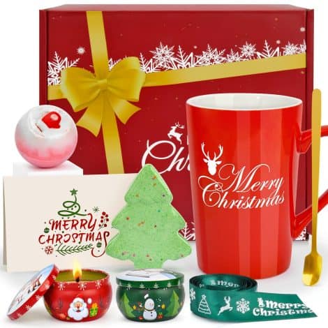 Psukhai Women’s Christmas Gift Set – Perfect for Mum, Secret Santa, and Her; Festive Candles!