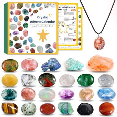 2023 Crystals Gemstones Advent Calendar – a unique Christmas countdown gift for kids, friends, and teens.