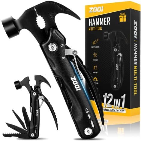 ZOOI’s 12 in 1 Multi Tool Camping Accessories: ideal stocking fillers, Secret Santa or birthday gifts for men.