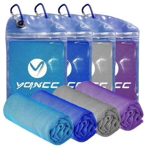 YQXCC 4 Pack Cooling Towels – Stay cool during various activities like yoga, golf, and running.