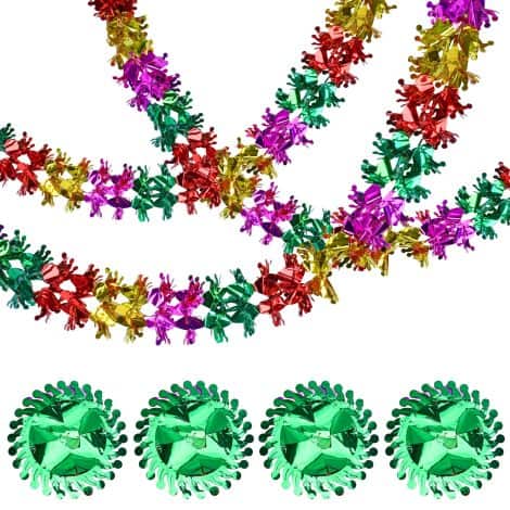 Pack of 4 Festive Foil Garlands, Ideal for Christmas and special occasions like birthdays and weddings.