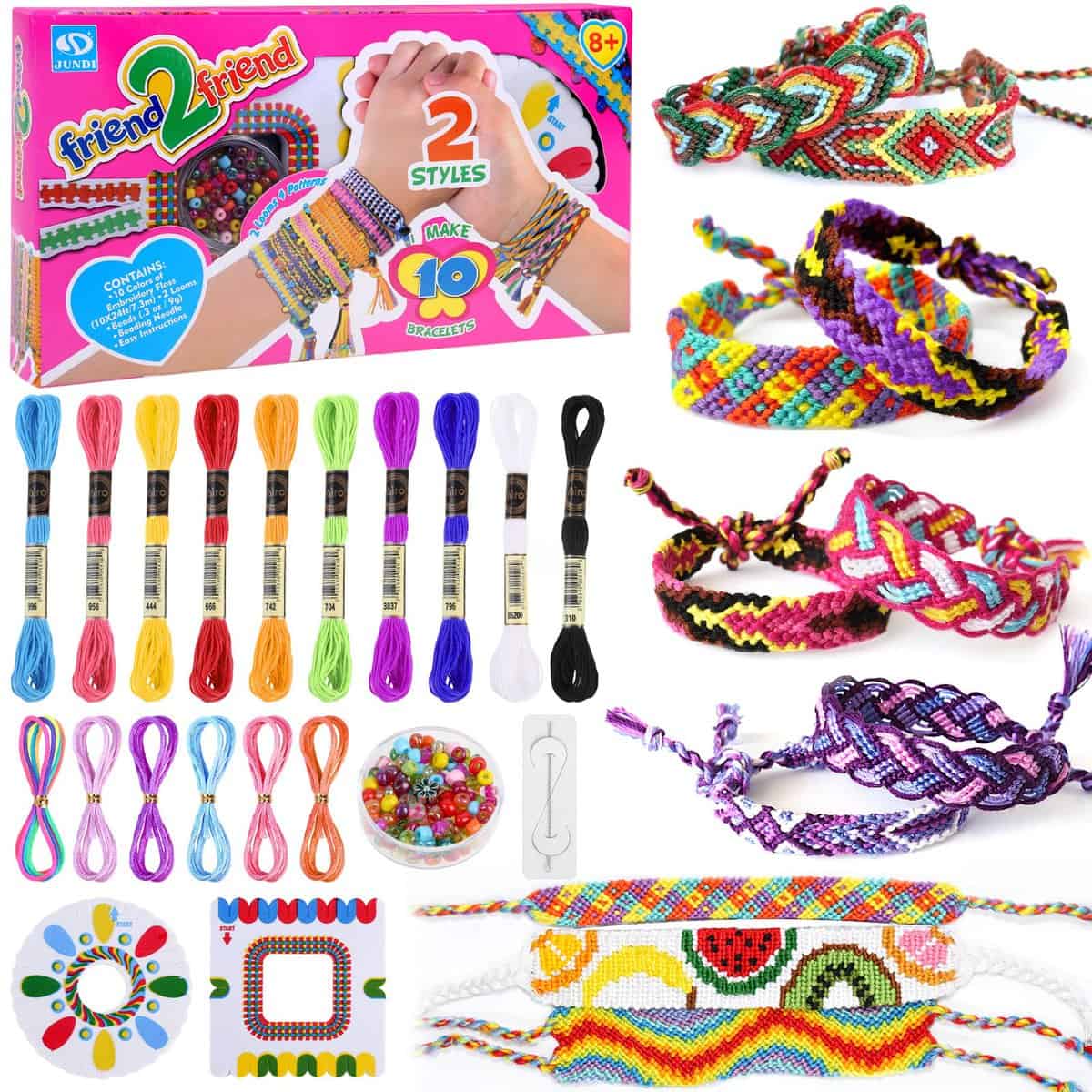 modacraft Friendship Bracelet Making Toys for Girl , Friendship DIY Craft Kit for 8-14 Years Old Kid Jewellery Making Kits Birthday Gifts , Present for Girls