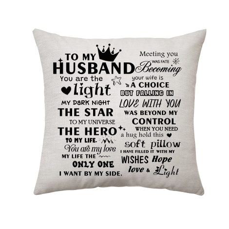 Personalized Husband Gift Cushion Cover – Ideal Birthday, Christmas, or Father’s Day Present (45 x 45 cm).