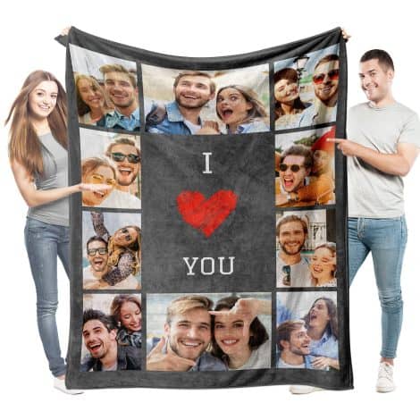 Easycosy Personalised Blankets for Couples: Perfect Gifts for Birthdays, Anniversaries, and Christmas. Customizable with Photos. Size: 76×100cm.