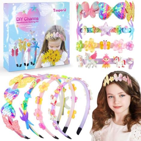 Crafty Girls Gift Set – Fun hair accessories and artsy crafts for girls aged 6-12. Perfect for Christmas!