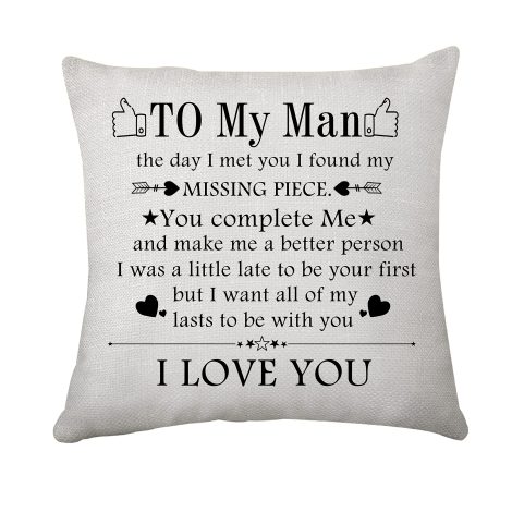 Manly vibes cushion cover – perfect gift for your boyfriend, husband, or fiancé on special occasions.