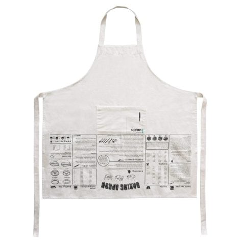 Stylish, practical aprons for women and men in white, perfect for baking in, with handy pockets.