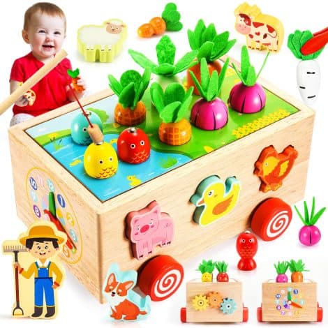 Wooden Toys suitable for 2-5 year old boys and girls, perfect for Montessori education and gifting.