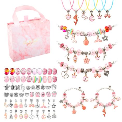 “CICIGETI Pink Bracelet Creation Set: A perfect artsy gift for girls aged 5 to 12.”