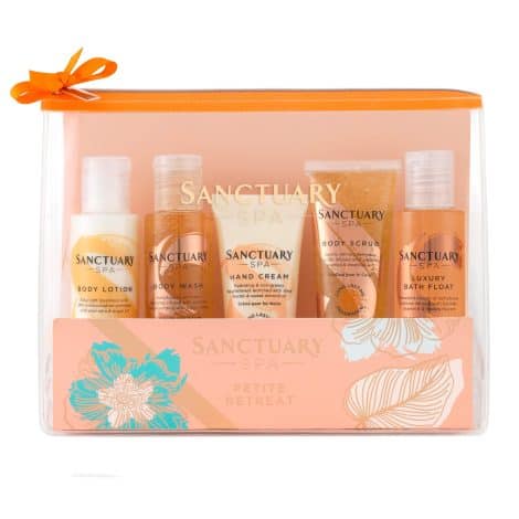 Compact Pampering Bundle: Mini Getaway Kit with Soothing Gel, Scrub, Lotion, Bath, Ethical Treat for Ladies. UK Birthday Present!