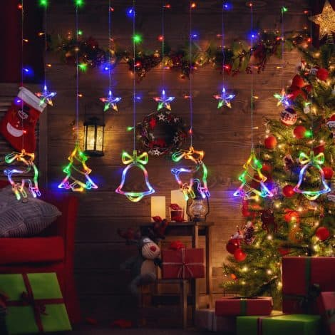 LOLStar Festive Curtain Lights: Transform your Christmas window with 180 dazzling multicoloured LED lights!