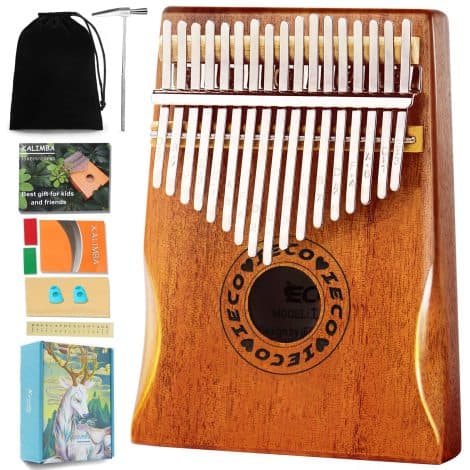 Portable 17-Key Kalimba Thumb Piano with Music Book, Tuning Hammer, and Music Gifts for everyone.