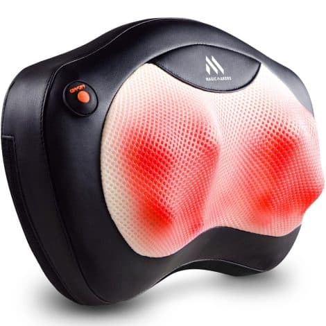 Heat-Infused Back Massager, Neck Massager for Him/Her, Relaxing Shiatsu Pillow for Shoulders, Back, Legs; Ideal Gift for Spouse