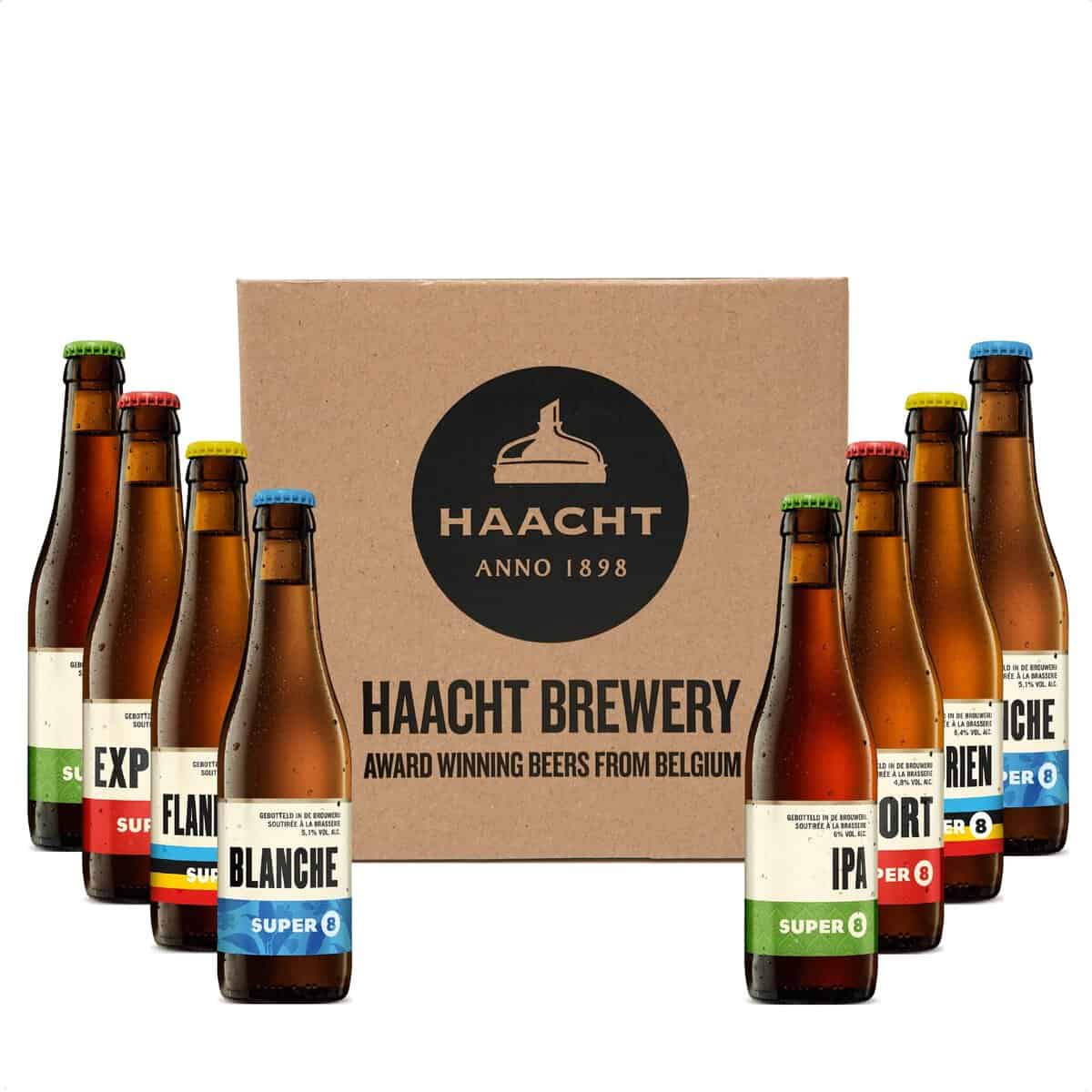 SUPER 8 | Mixed case of Speciality Belgium Beers from the Haacht Brewery - Beer Gift Set Pack | (8 x 330ml bottles)