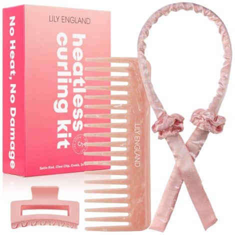 Lily England Gift Set: Heat-free Curlers for Overnight Curls – Ideal Stocking Fillers for Teen Girls.