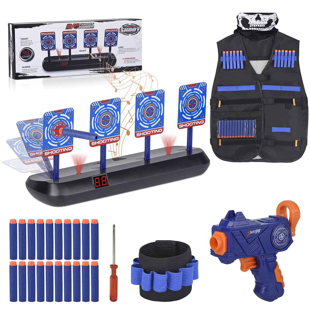 Nerf Target,Electronic Digital Target for Nerf Guns Funny Gifts ​Toys for 5-10 Year Olds ​Boys kids Birthday Gifts Presents Outdoor Games Garden Toys Thanksgiving Gifts for Kids