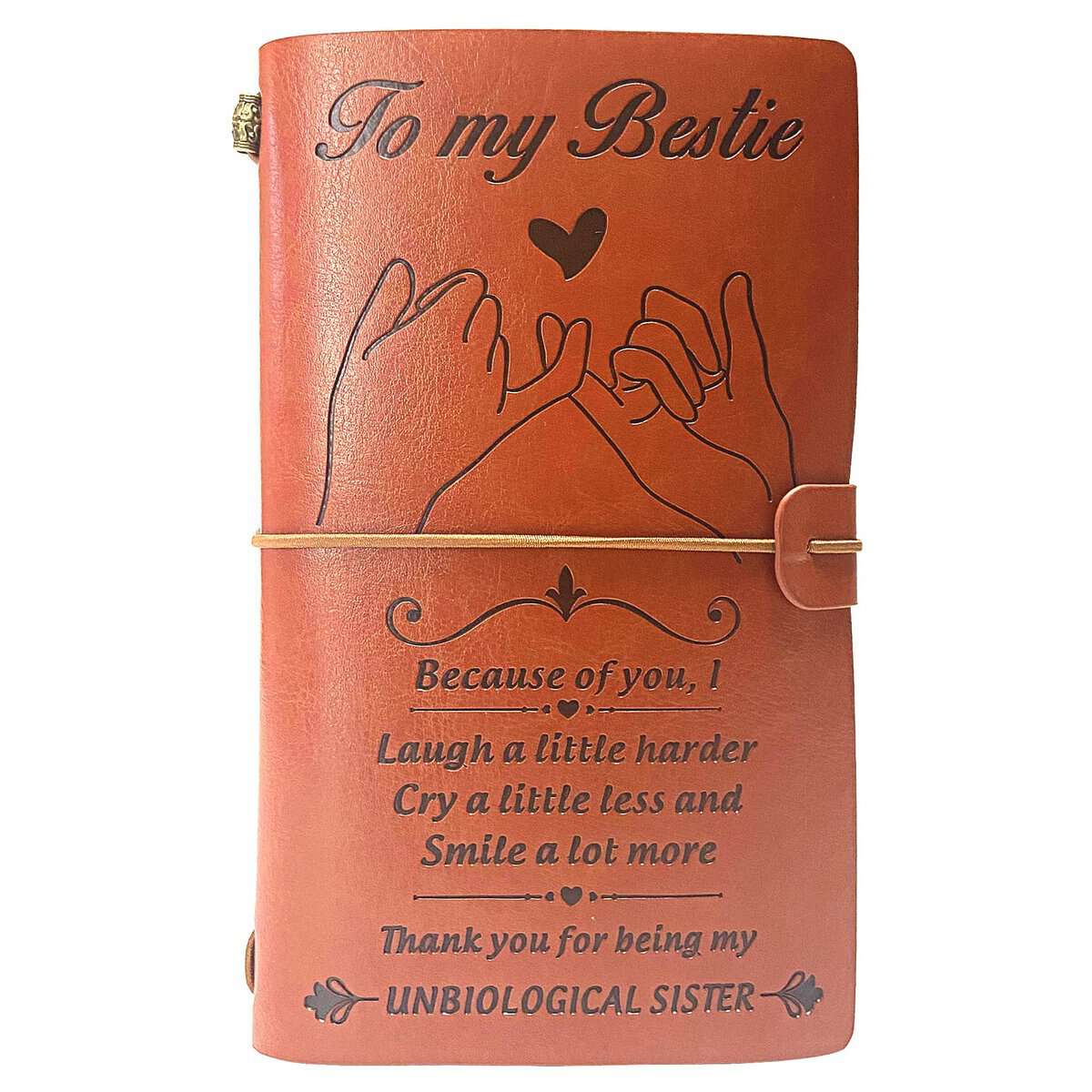 OMNIQI Friendship Gifts for Women, Birthday Gifts for Best Friend, Personalised Friend Gifts for Women, Funny Birthday Christmas Gifts for Friends, Leather Journal Gifts for Friend Bestie Sister