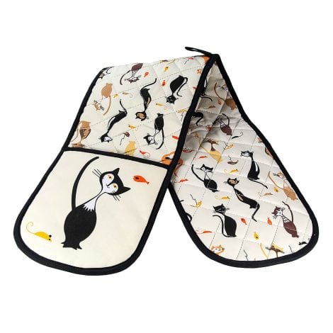 Black Cat Oven Mitts – Perfect cooking and baking gifts for cat lovers from the Spotted Dog Gift Company.