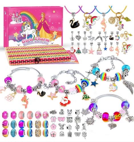 “Magical Unicorn Bracelet Making Kit, Perfect Christmas Gift for Creative Girls aged 8-12.”