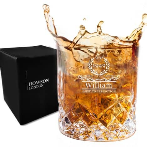 Engraved Whisky Tumbler – Customisable Glass for Him, an ideal Personalised Gift for Father’s Day or Christmas.